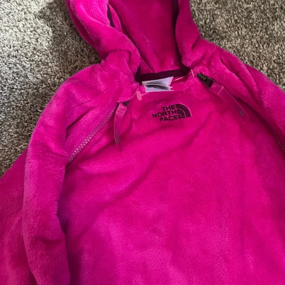 The North Face Kids Fuchsia Pink Fleece One-Piece Hooded Suit